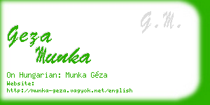 geza munka business card