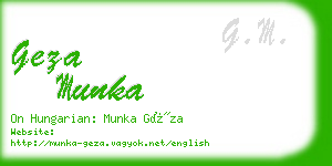 geza munka business card